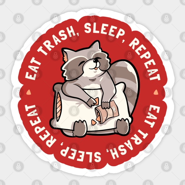 Eat Garbage Sleep Repeat Cute Funny Gift Sticker by eduely